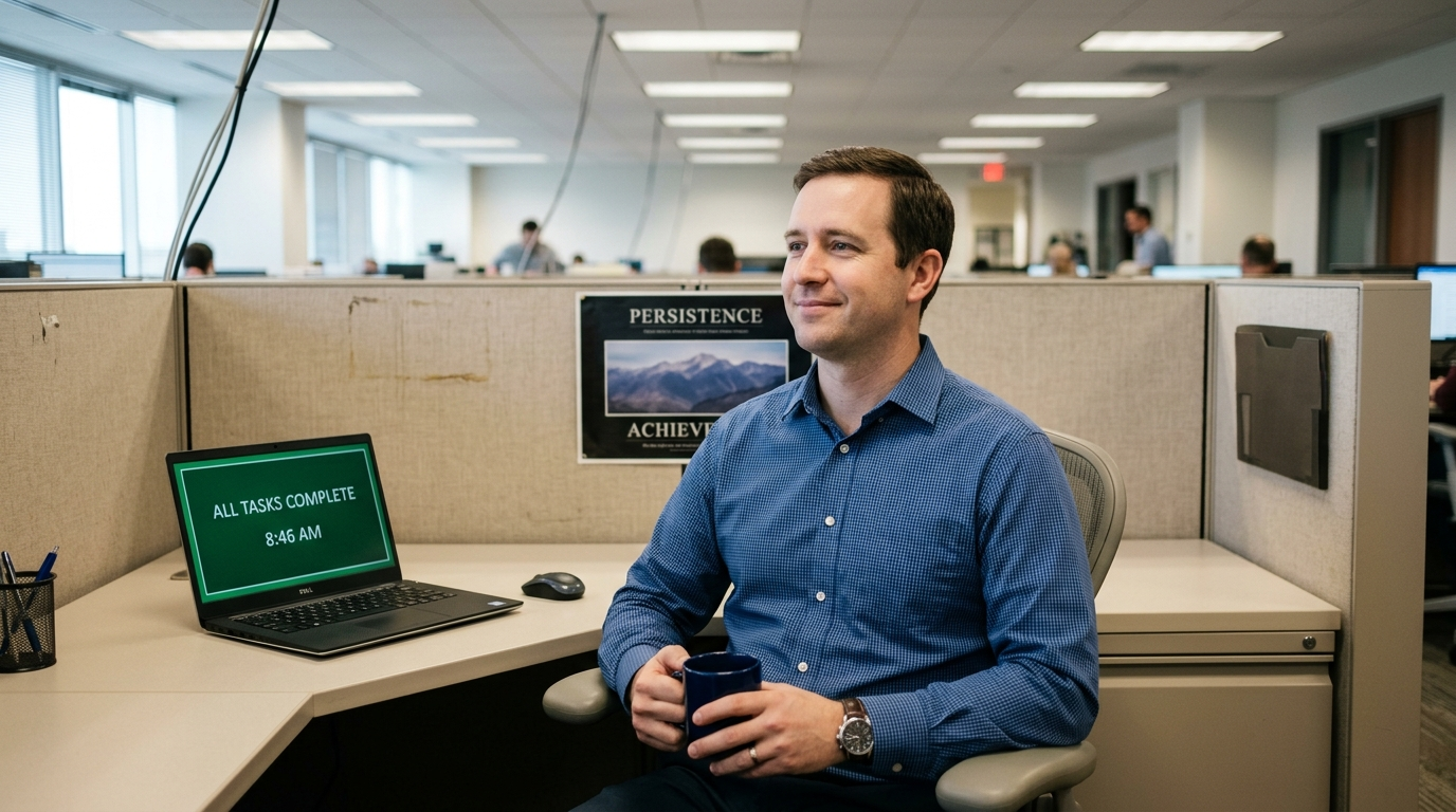 Area Man Who Automated His Entire Job With AI Still Showing Up To Office Every Day Out Of Respect