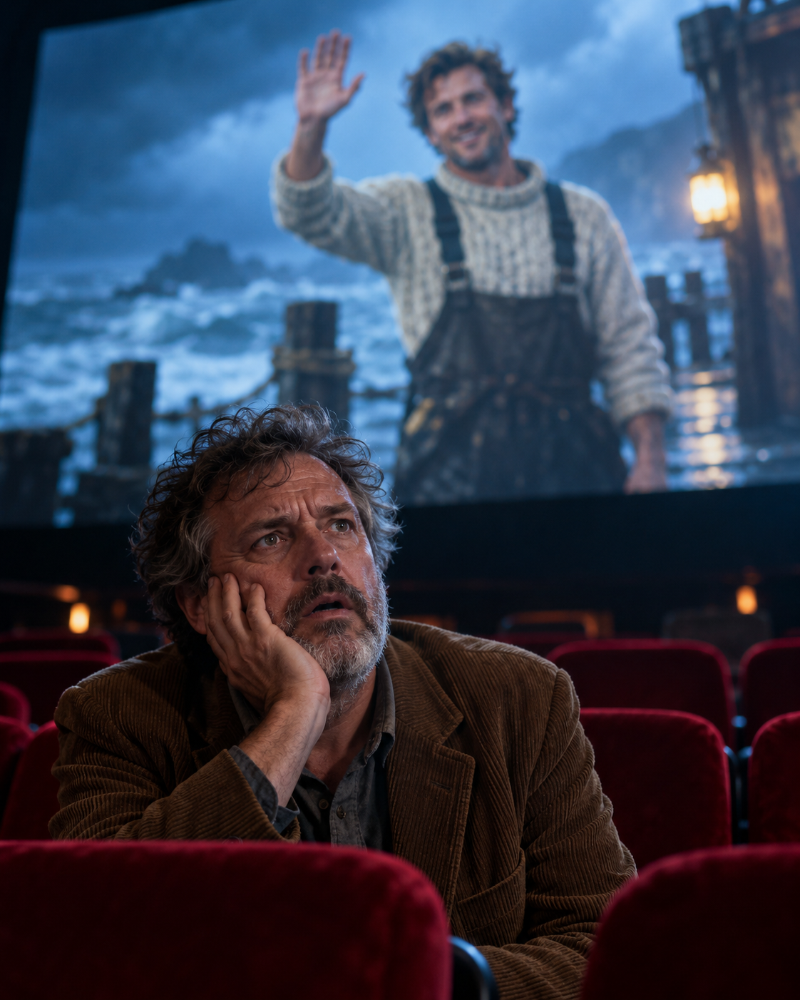 Director Owen Pask watches his own lead actor wave at him from the trailer for the reboot