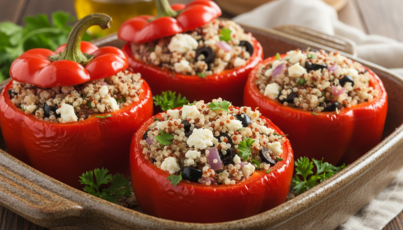 Mediterranean Quinoa Stuffed Peppers