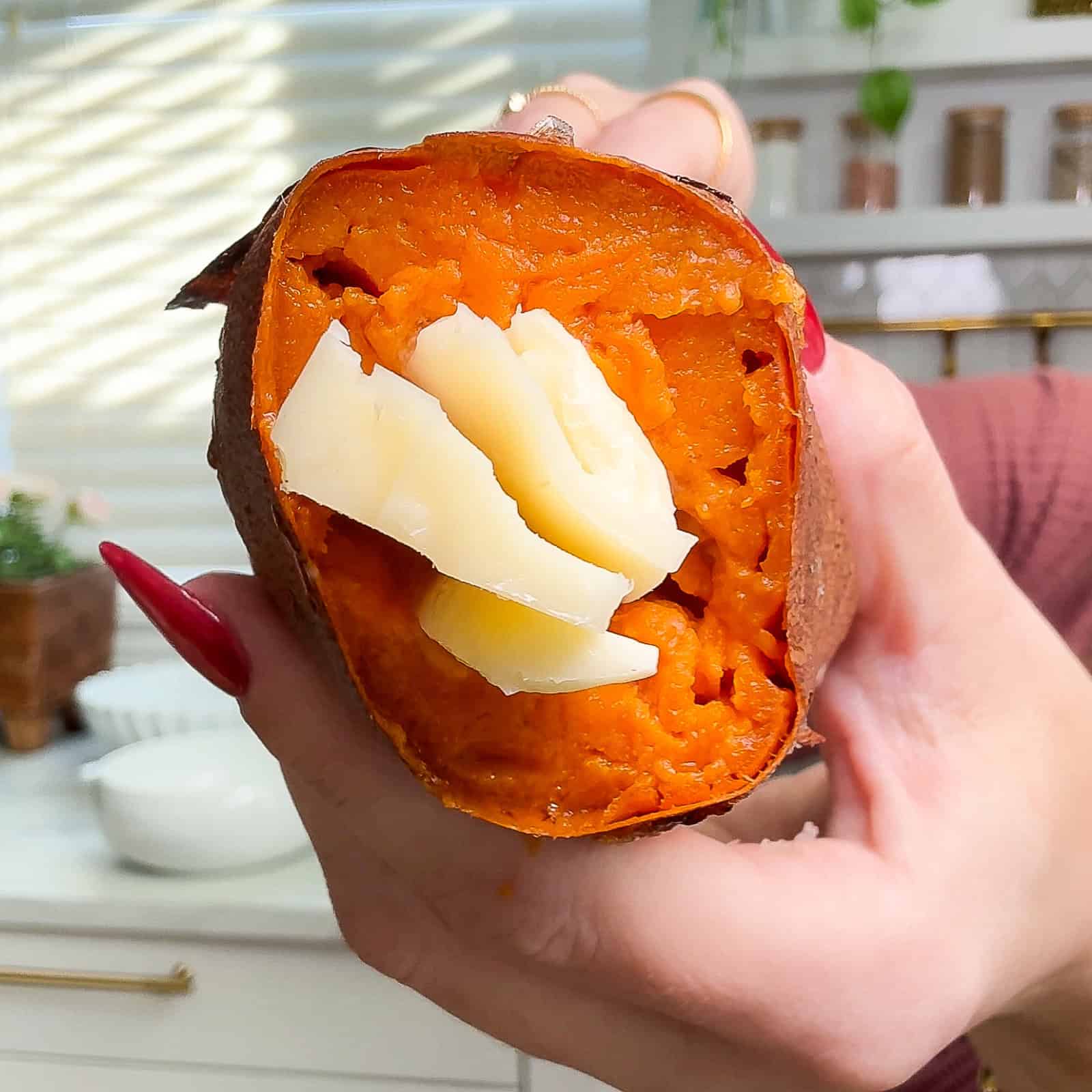 Cheese-Stuffed Sweet Potato