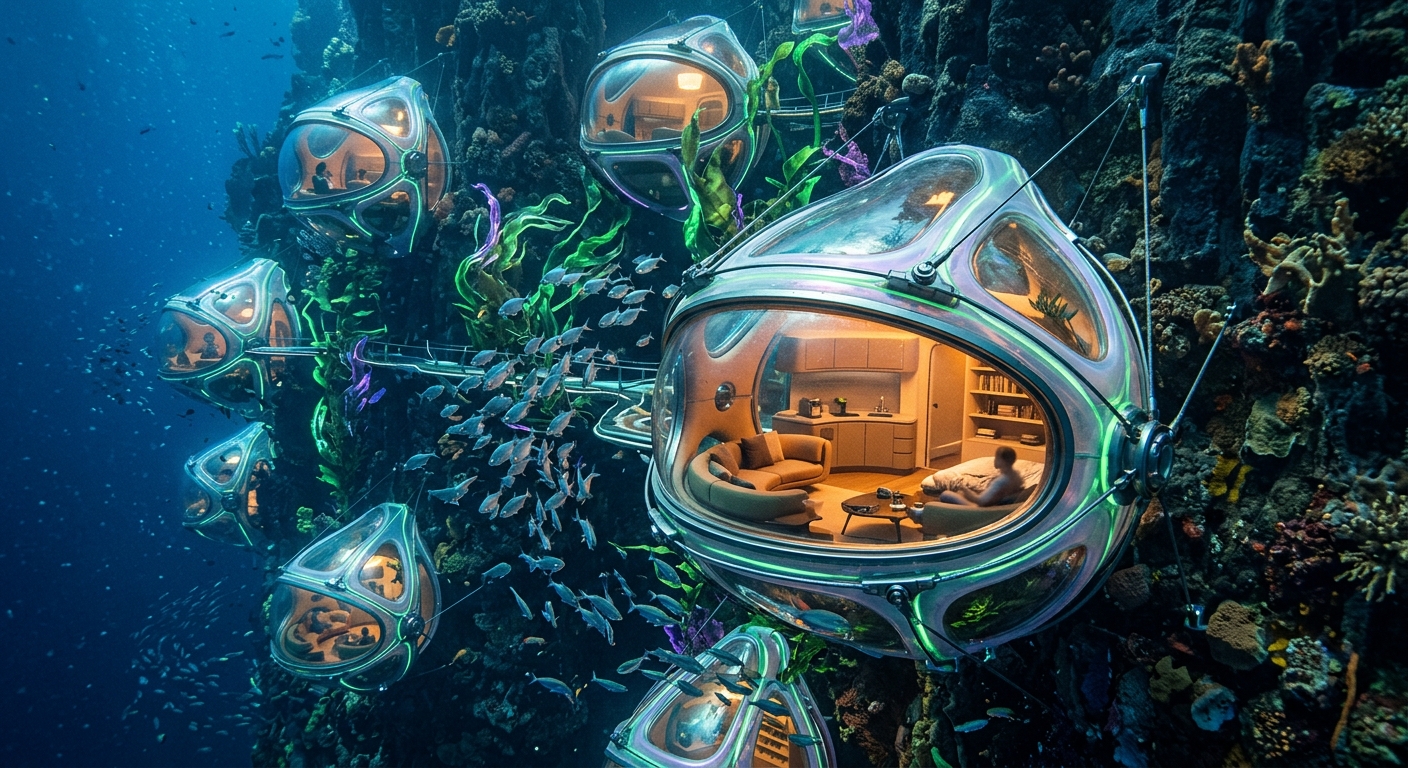 Bioluminescent Subaquatic Metropolis