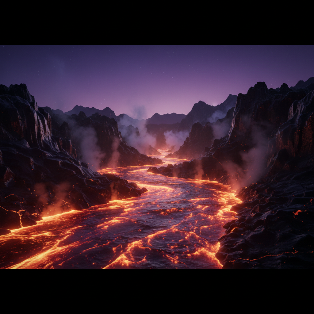 Molten Glass River at Dusk