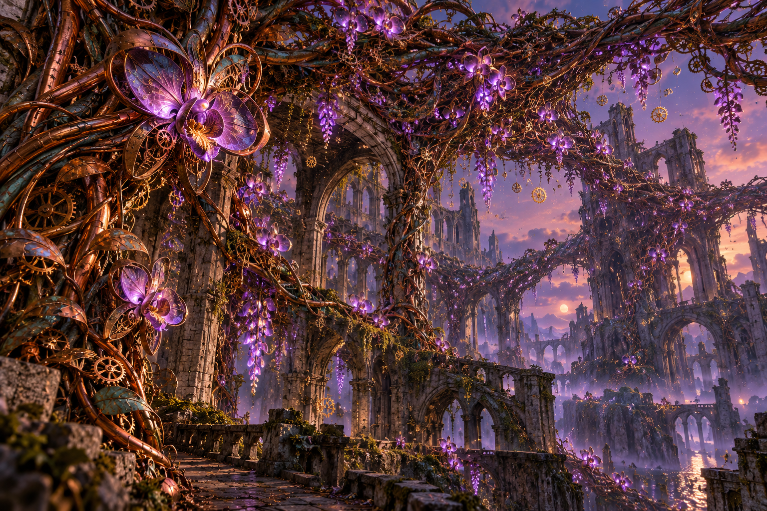 Bioluminescent Clockwork Botany