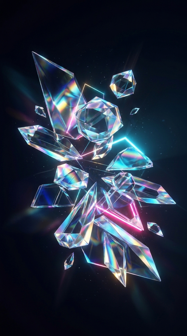 Abstract Crystal Tech — mobile wallpaper