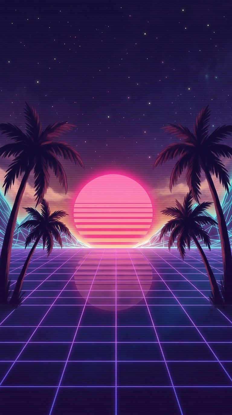 Retro Synthwave — mobile wallpaper