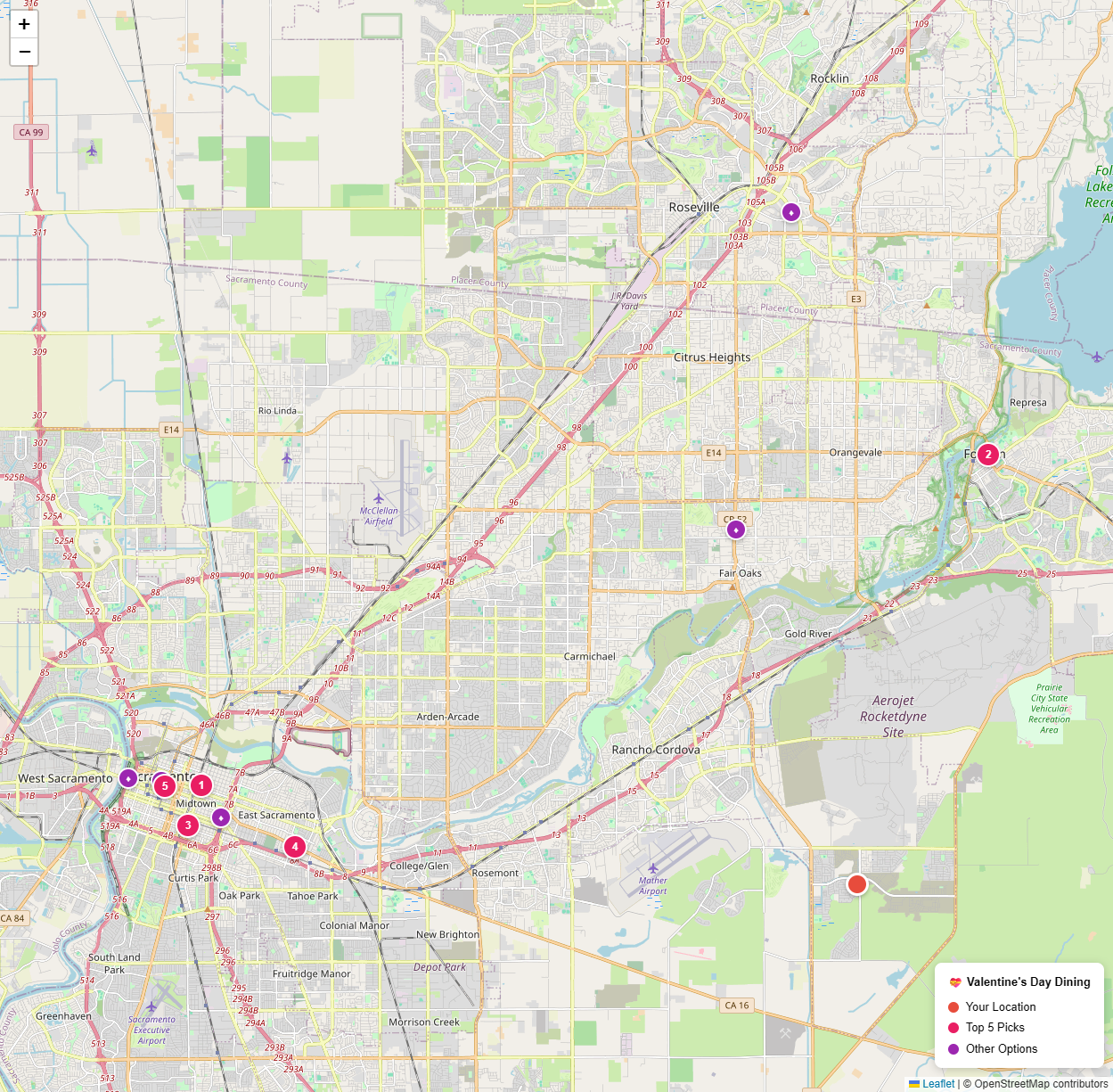 Vday Restaurants Sacramento